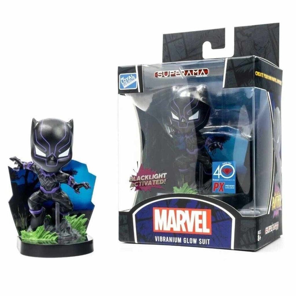 Superama - Marvel Black Panther - Vibranium Glow Suit PX Diorama Exclusive