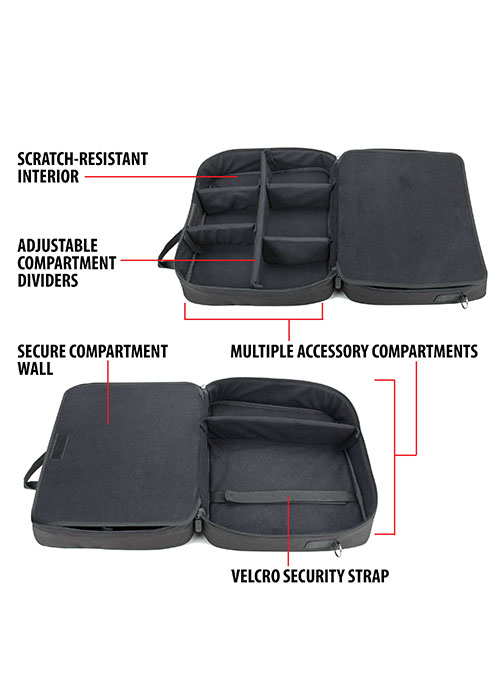 S13 Protective Adjustable Device Case - Black (USA GEAR)