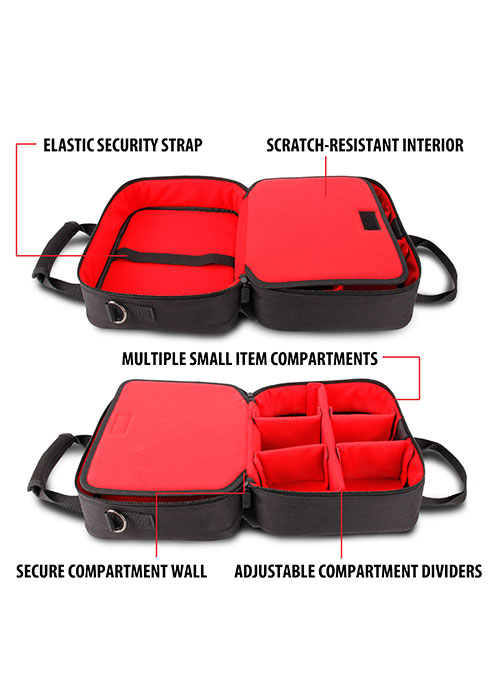 S14 Protective Adjustable Device Case - Red (USA GEAR)