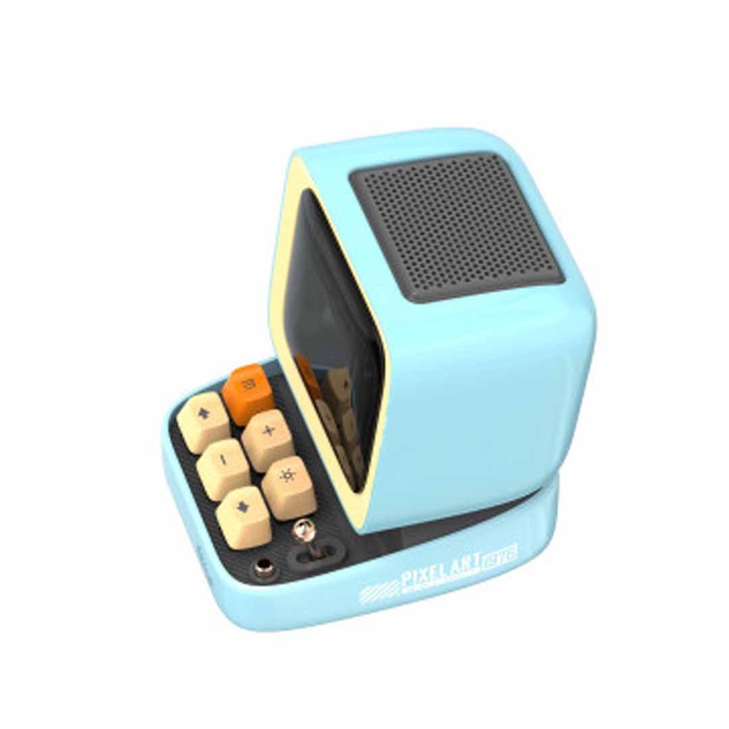 Divoom Ditoo-Mic Retro Pixel Art Game Bluetooth Speaker Microphone Karaoke Function Blue