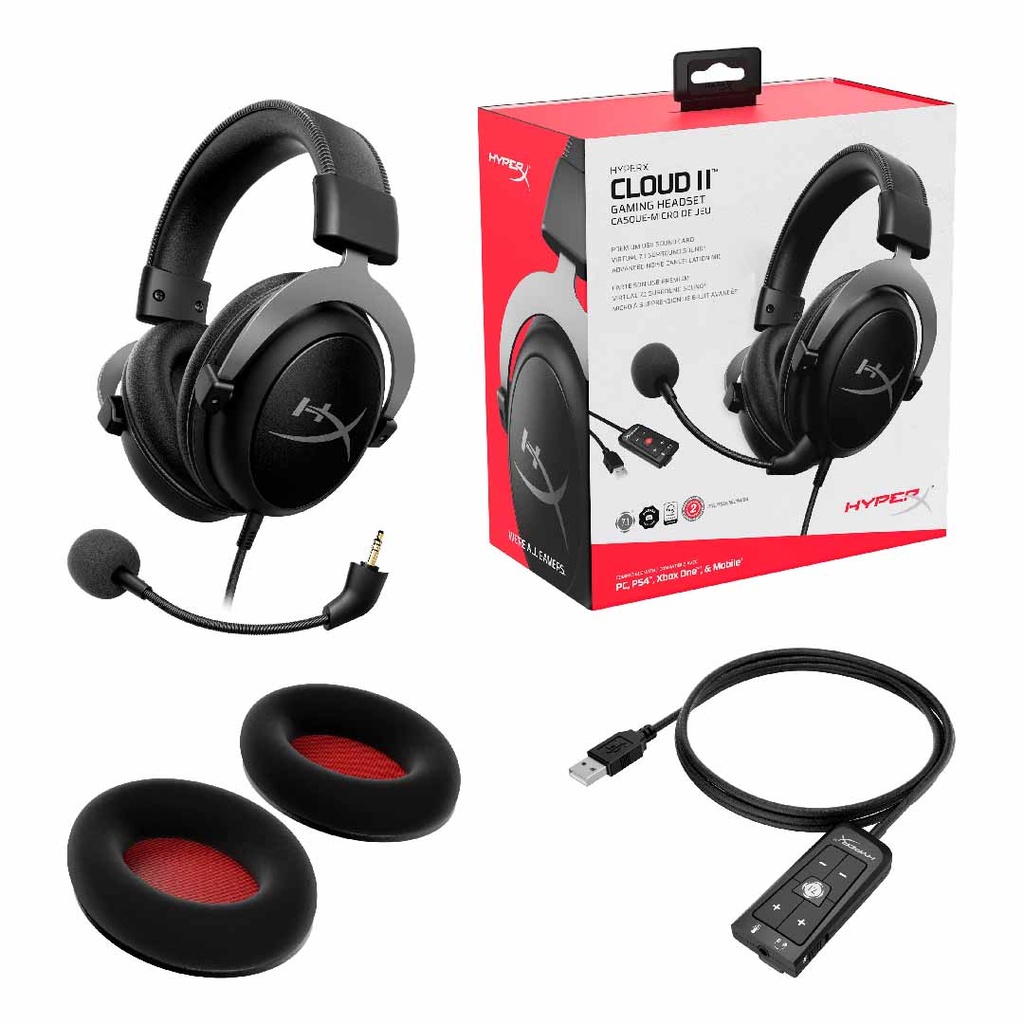 HyperX - Cloud II Pro Wired Gaming Headset - Black/Gunmetal