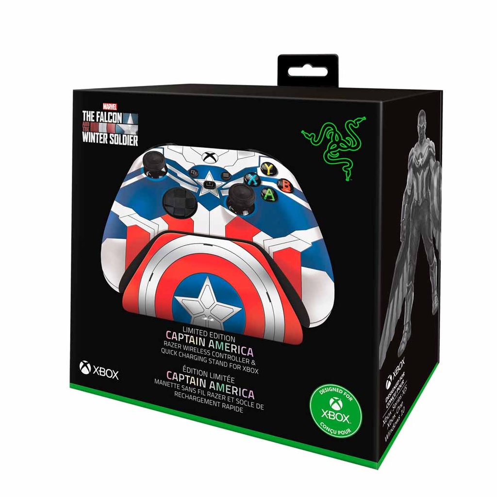 XBOX Wireless Controller & Quick Charging Stand - Captain America Edition