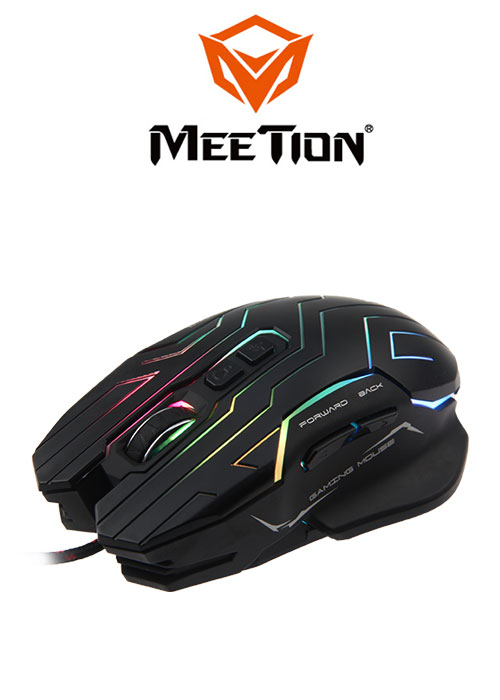 GM22 Dazzling Gaming Mouse- Black (Meetion)