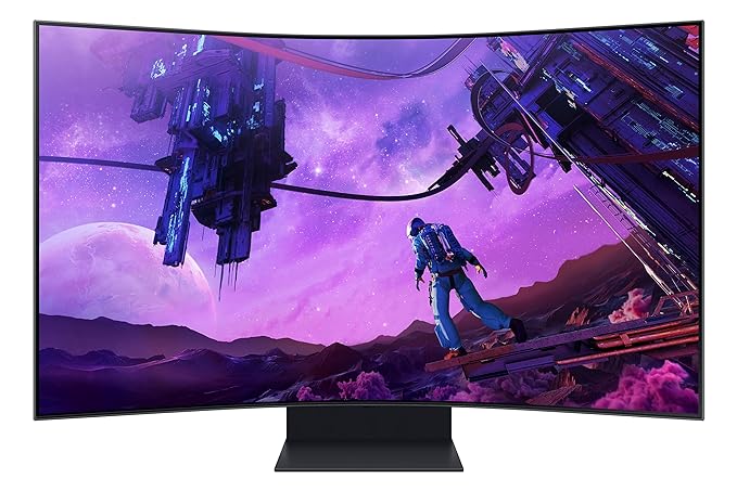 Samsung Gaming Monitor 55" G9 Odyssey Ark Curved UHD-Quantum HDR 2000-165HZ-1MS GTG-HDR10 Plus-HDMI 2.1-Res3840 x 2160--F