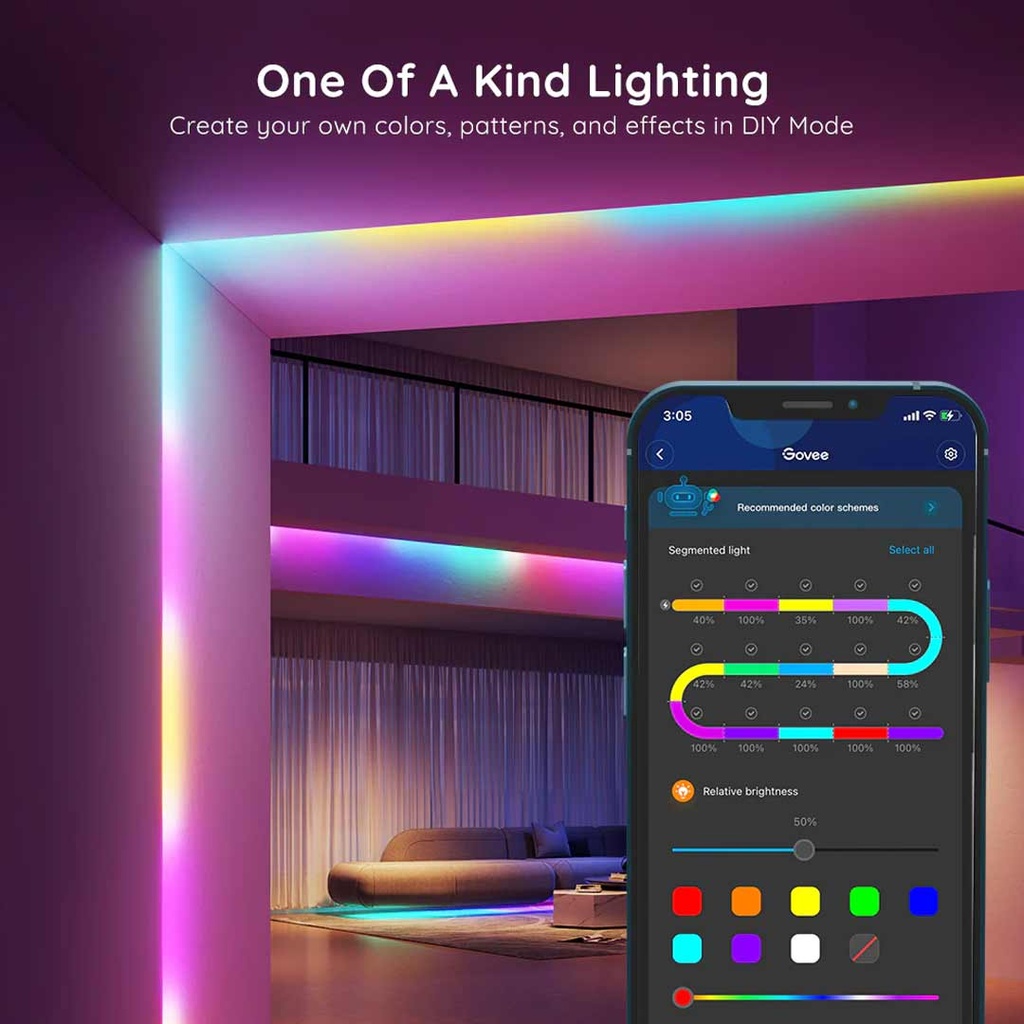 Govee RGBIC Basic Wi-Fi + Bluetooth LED Strip Lights (5 Meter)