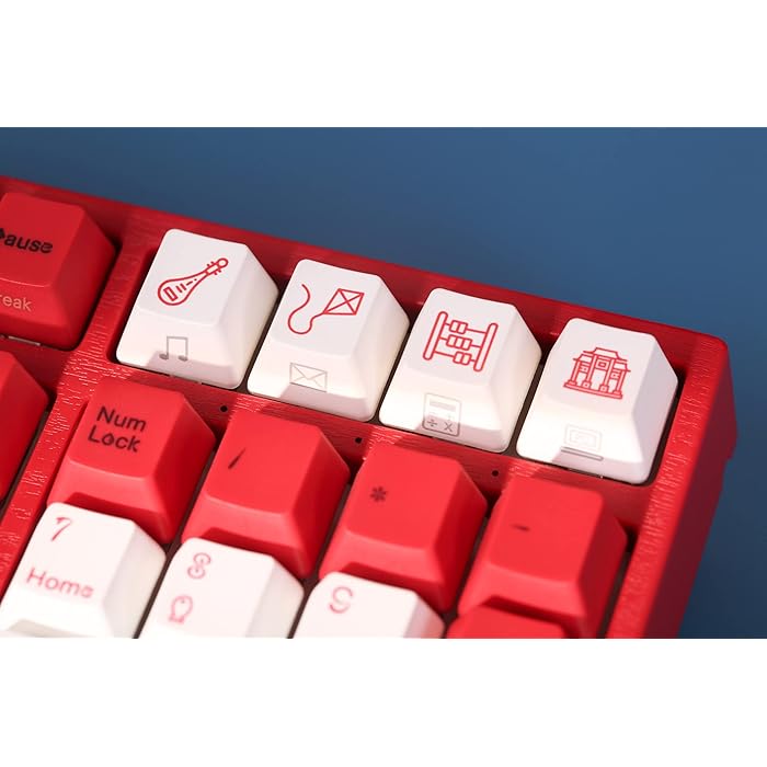 VARMILO Beijing Opera 108 Keys Red & Black Mechanical Wired Gaming Keyboard Daisy/Koi Switches