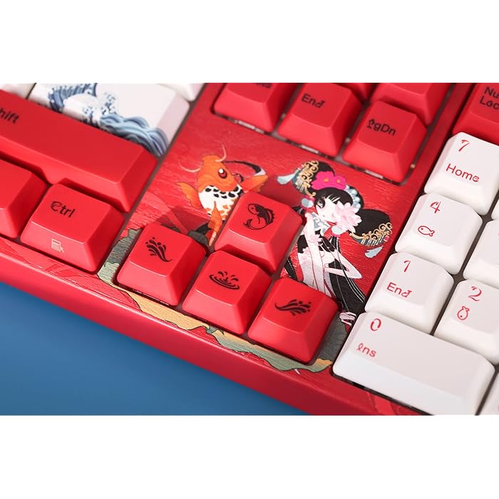 VARMILO Beijing Opera 108 Keys Red & Black Mechanical Wired Gaming Keyboard Daisy/Koi Switches
