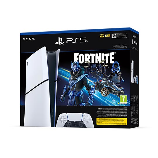 PS5 Slim Console Digital Fortnite Cobalt Star Voucher Bundle