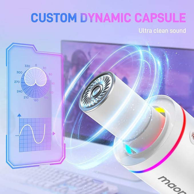 Maonocaster PD 200X Gaming RGB Microphone– White
