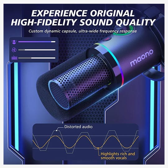 Maonocaster PD200XS Microphone Set with Boom Arm- Black