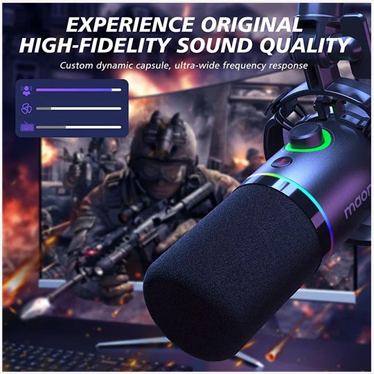 Maonocaster PD200XS Microphone Set with Boom Arm- Black