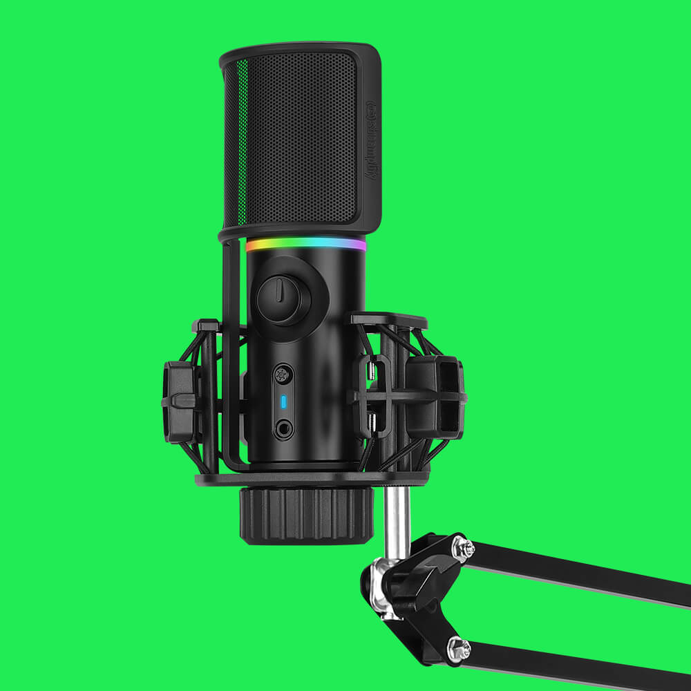 Streamplify Microphone with Mounting Arm and Pop Filter RGB-Black
