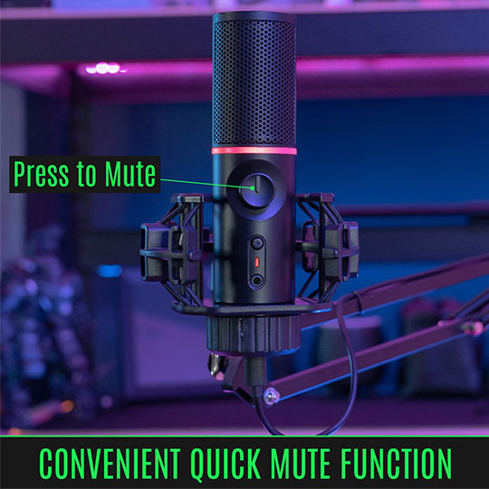Streamplify Microphone with Mounting Arm and Pop Filter RGB-Black