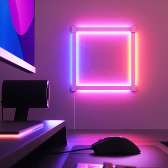 NANOLEAF Lines 90 Degree Squared White RGB PACK Of 4 Starter Kit