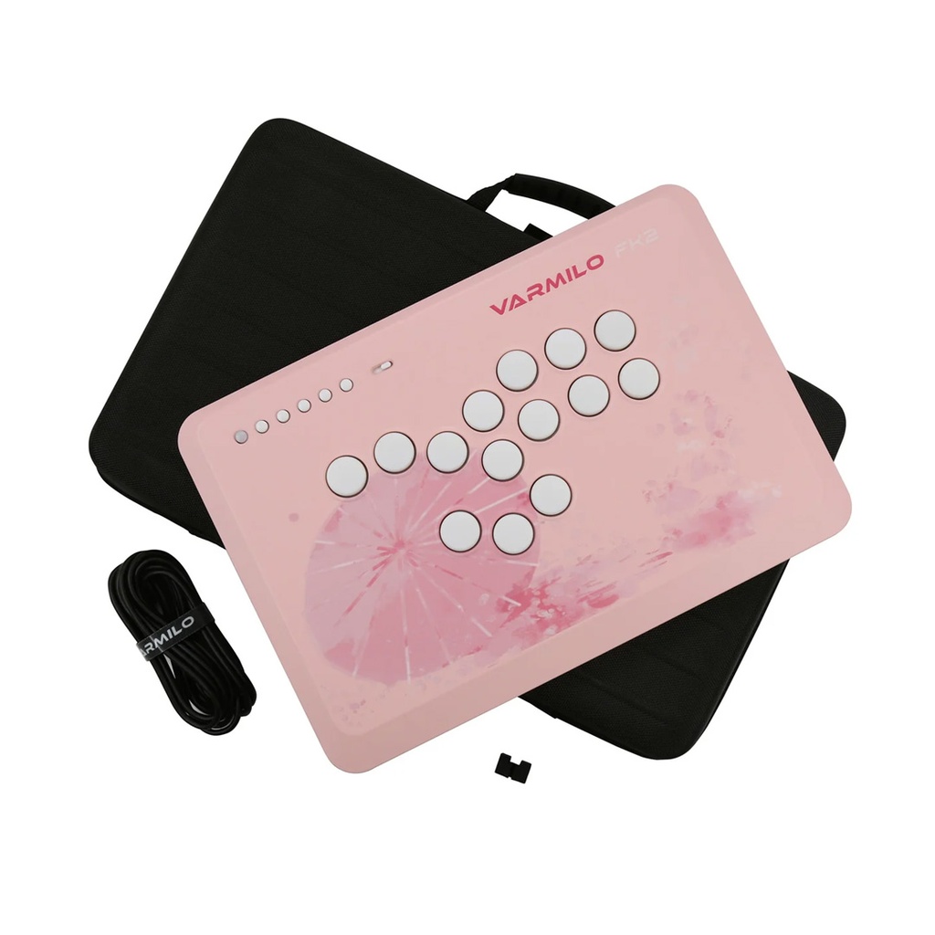 Varmilo Fighting King 2 Arcade Controller Sakura Pink