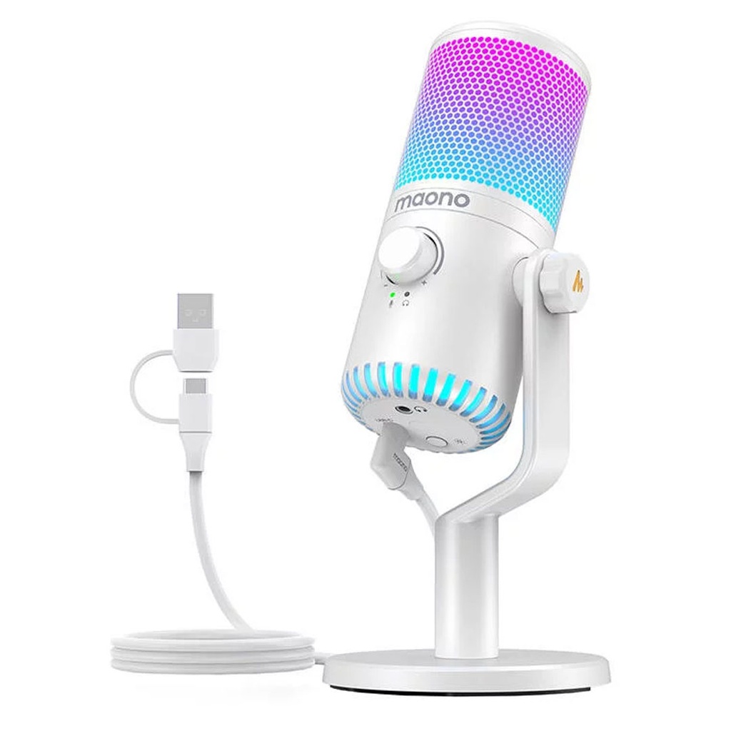 Maonocaster DM30 RGB Gaming Microphone White
