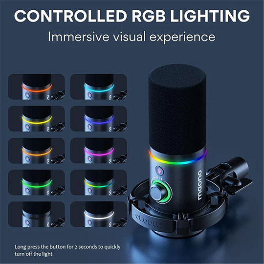 Maonocaster PD200X Dynamic Gaming RGB Microphone Black