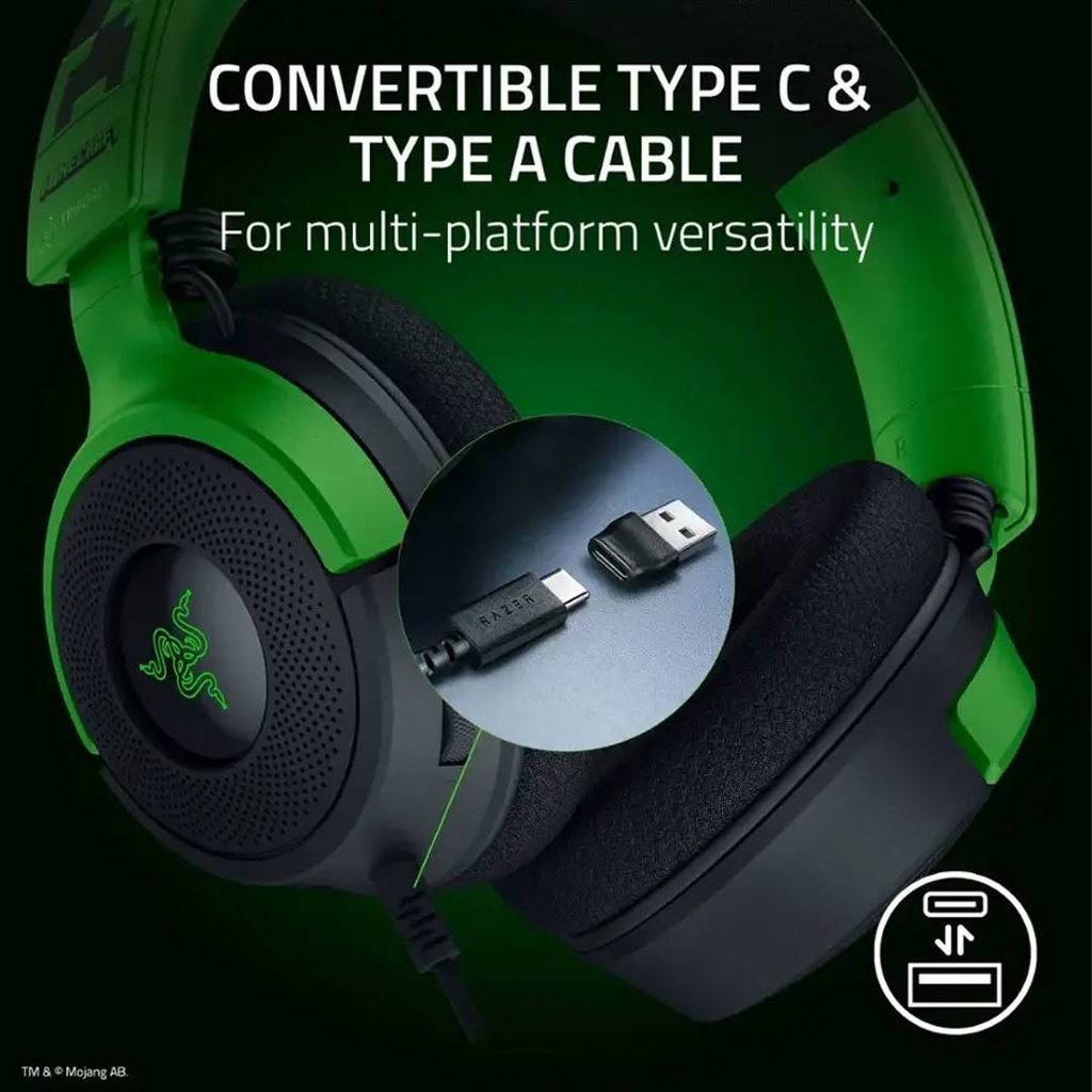 Razer Kraken V4 X Minecraft Edition Wired Gaming Headset
