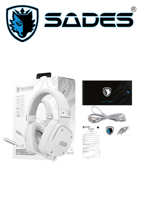 PS4 Snow Wolf Gaming Headset (Sades)