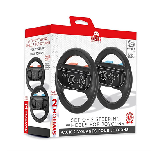 Freaks And Geeks- Pair of Wheels for Nintendo Switch 2 Joy-con Black