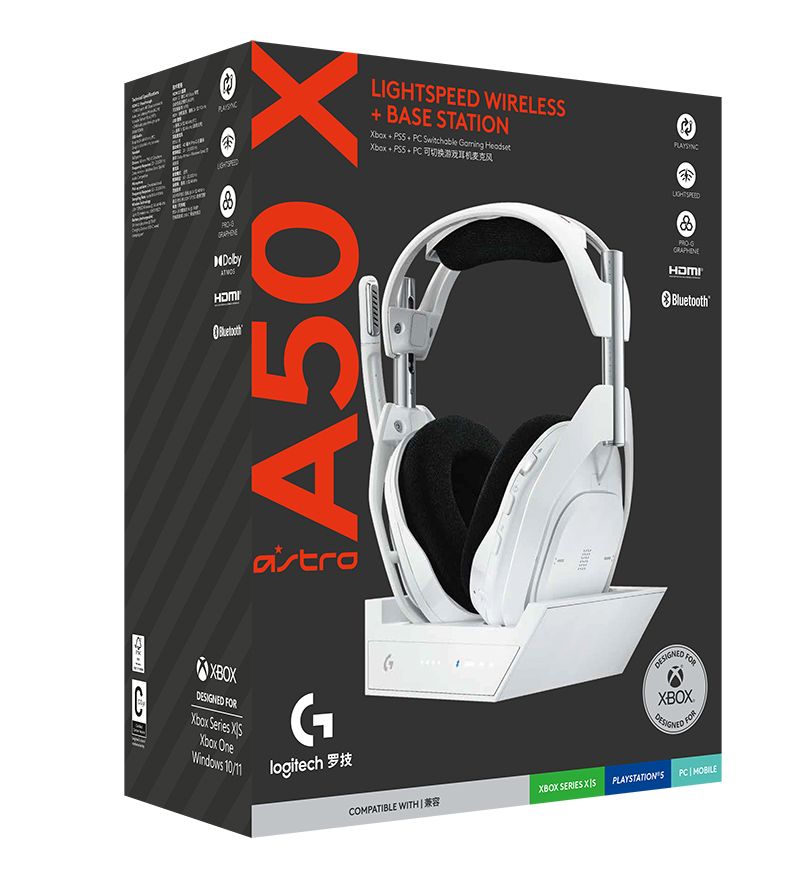 ASTRO A50 X Lightspeed Wireless Gaming Headset With Base Station - White