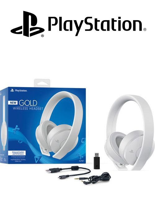 PS4 Headset Gold Wireless Stereo 2.0 White V2 