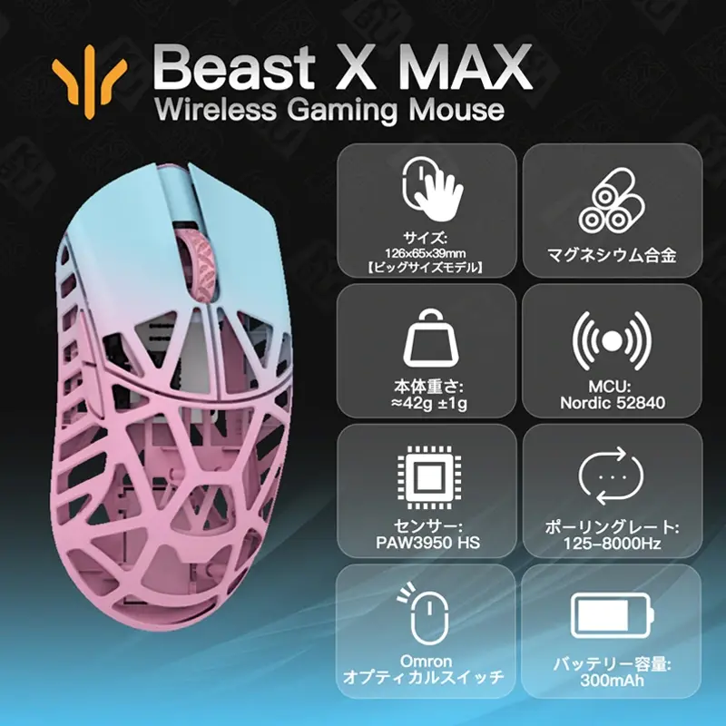 WLMOUSE Beast X Max Magnesium Alloy Wireless Gaming Mouse Blue Pink 2.webp