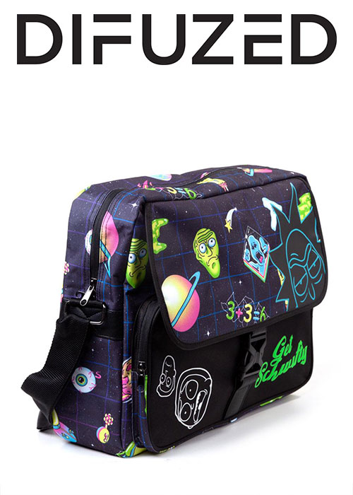 Rick And Morty - Space AOP With Flock Print Messengerbag
