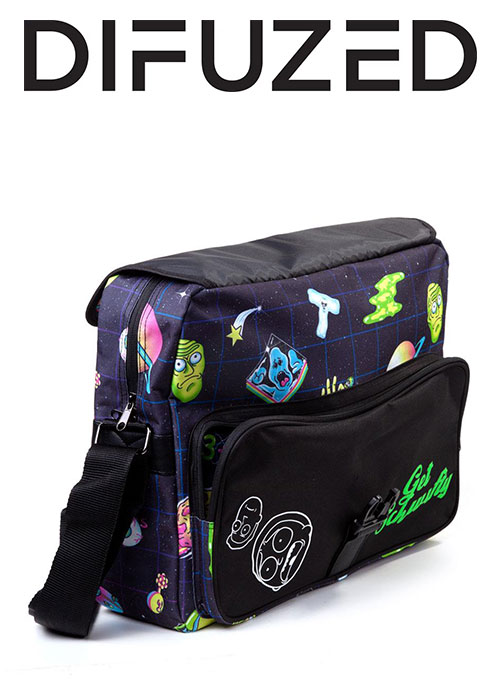 Rick And Morty - Space AOP With Flock Print Messengerbag