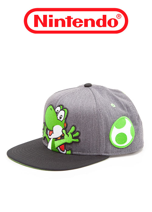 Nintendo - Super Mario Grey Snapback With Yoshi And Egg