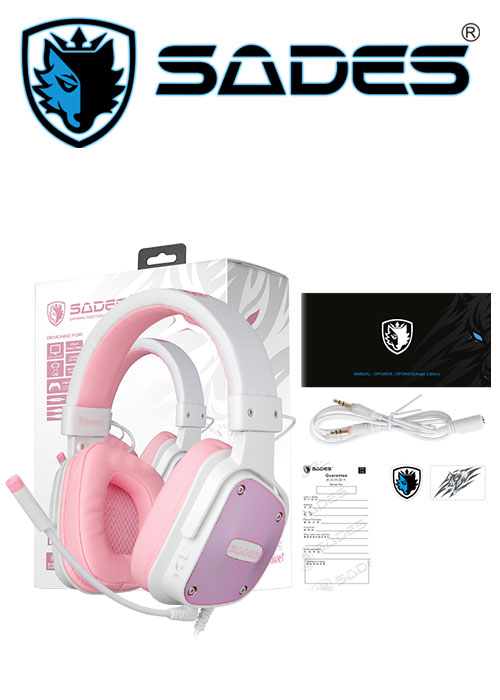 SADES D-Power Gaming Headset White/Pink