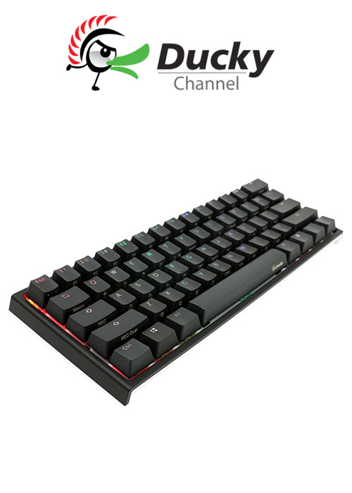 Ducky One 2 Mini (V2) RGB DS PBT Red Cherry MX Mechanical Keyboard - Black/White