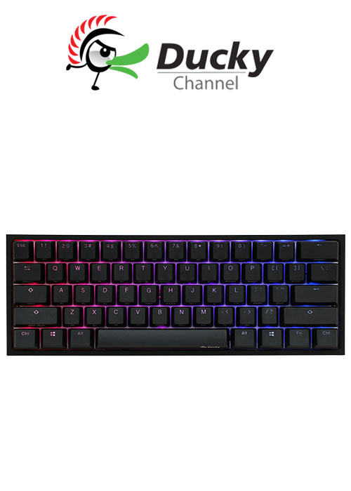Ducky One 2 Mini (V2) RGB DS PBT Red Cherry MX Mechanical Keyboard - Black/White