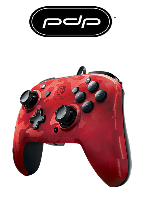 NS PDP Nintendo Switch Face-off Deluxe Controller + Audio (Camo Red)