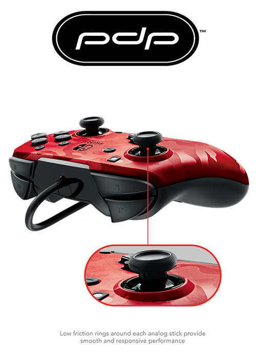 NS PDP Nintendo Switch Face-off Deluxe Controller + Audio (Camo Red)