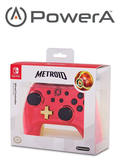NS PowerA Wired Switch Controller - Chrome Samus Metroid