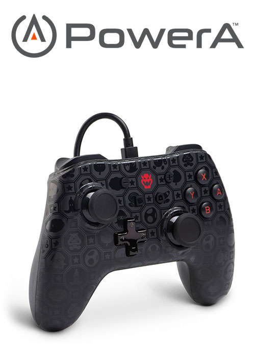 NS PowerA Wired Switch Controller - Shadow Bowser