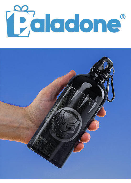 Black Panther Metal Water Bottle