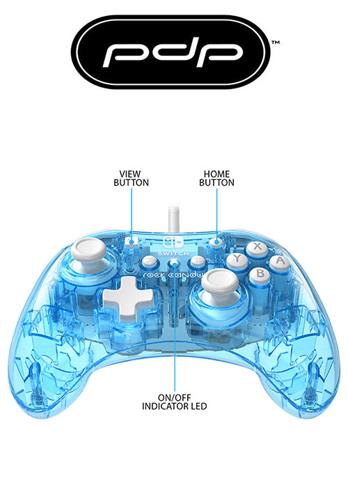 PDP NS ROCK CANDY MINI WIRED CONTROLLER BLUE