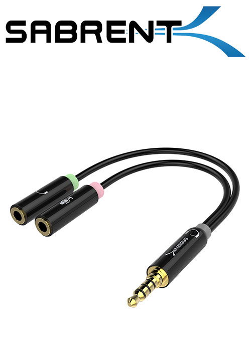Sabrent 3.5mm Headset Splitter Adapter
