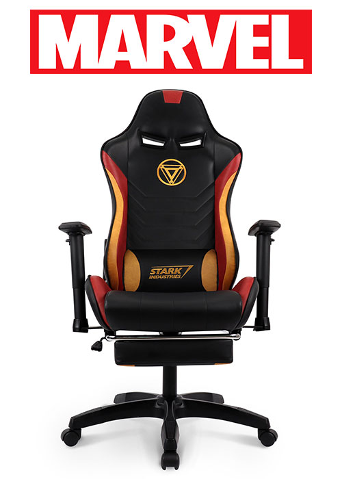 ARCR - Marvel Avengers Gaming Chair With Racing Chairs Footrest - Iron Man