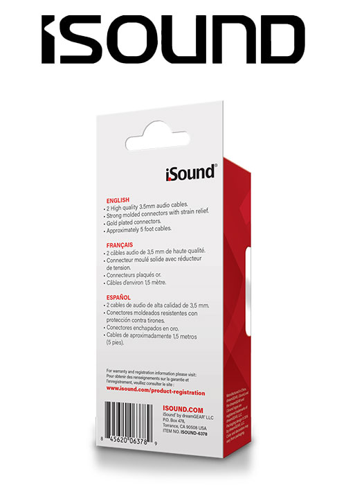 ISOUND AUDIO CABLE TWIN PACK - WHITE&BLACK
