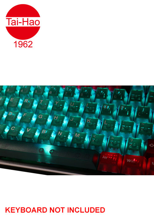 Tai-Hao 107-Keys ABS Double Shot Cubic-Keyscap Set - Translucent Green & Red