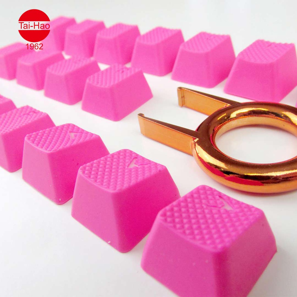 Tai-Hao 18-Keys TPR Backlit Double Shot Rubber-Keyscap Set - Neon Pink