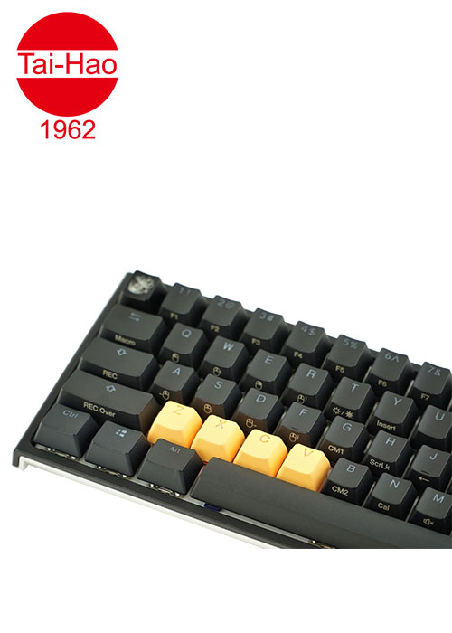 Tai-Hao 4-Keys TPR Rubber-Keycap Set Row 1 - ZXCV - Neon Orange