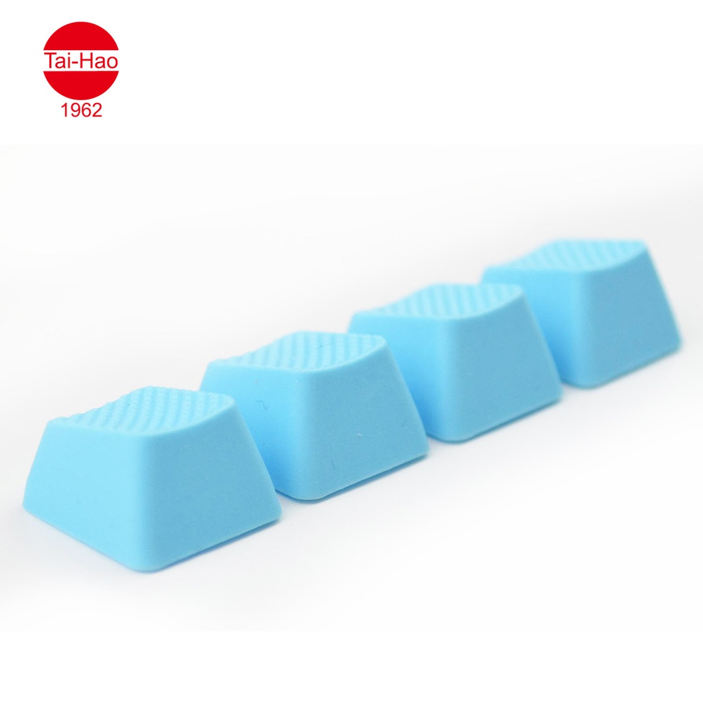 Tai-Hao 4-Keys TPR Blank Rubber-Keycap Set - Neon Blue - Row 1