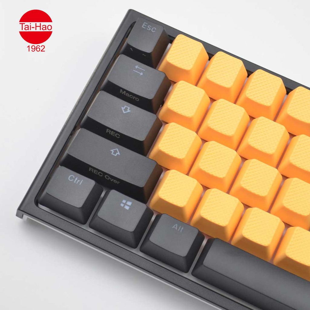 Tai-Hao 4-Keys TPR Blank Rubber-Keyscap Set - Neon Orange - Row 1