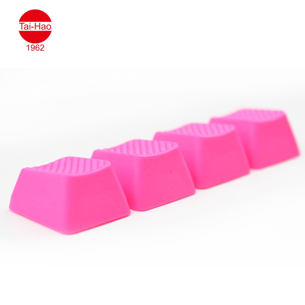 Tai-Hao 4-Keys TPR Blank Rubber-Keycap Set - Neon Pink - Row 1