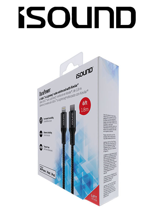 ISOUND 6FT USB-C to lghtn cble w aram