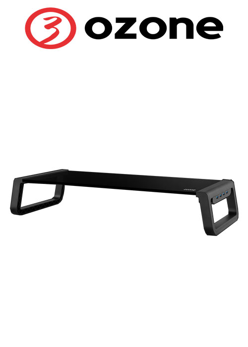 Ozone Riser Pro - Tempered glass monitor stand USB 3.0